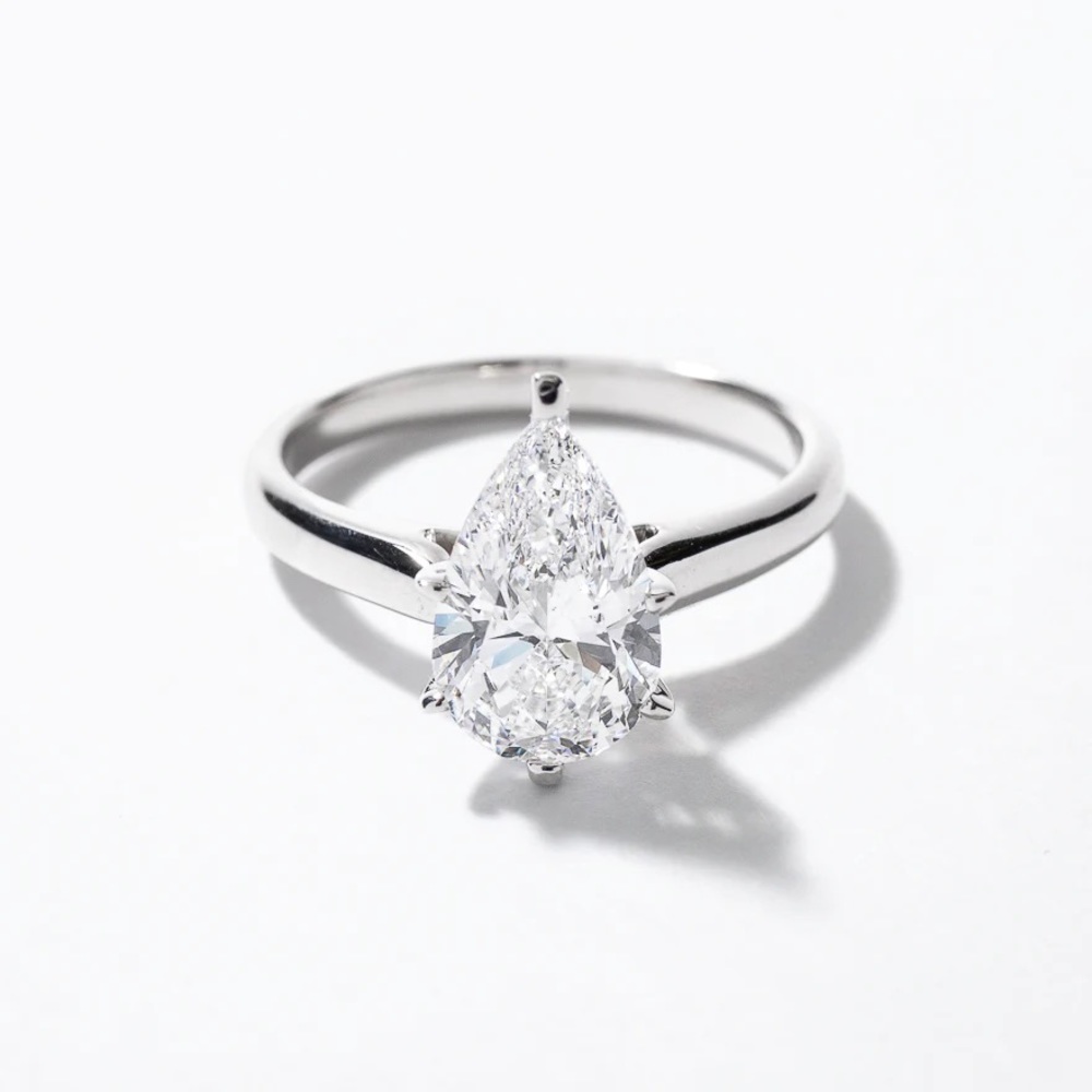 14k white gold 2.69 carat lab diamond ring